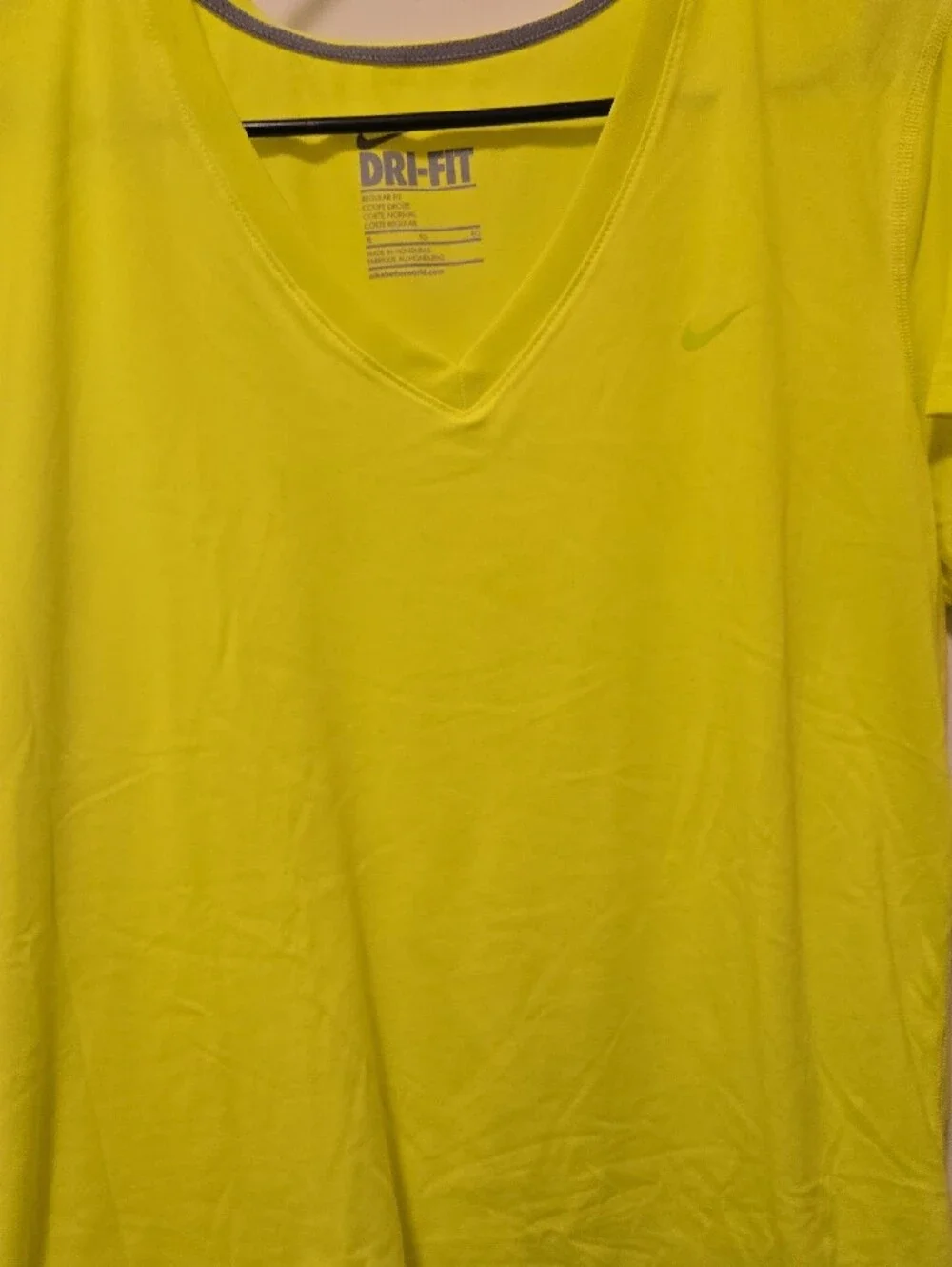 Nike Women's Dri-FIT V-Neck Tee in Neon Yellow